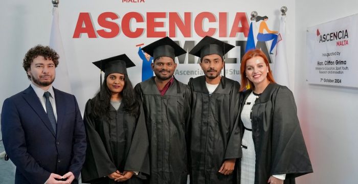 Ascencia Malta graduation ceremony celebrating international students earning diploma and certificate qualifications